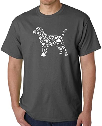 T -shirt de arte para homens - impressões de pata de cachorro