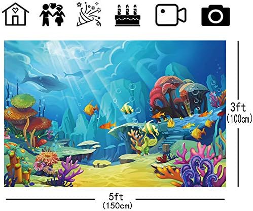 Chaiya sob o fundo do mar Little Mermaid Backdrop Background para Under the Sea Tema Baby Shower Booth Banner