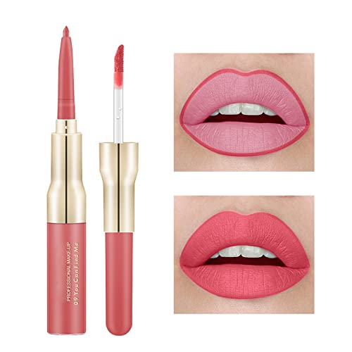 Blur Up Up Double Ended Batom Lip Liner Lipstick com maquiagem labial Velvet Longa Longa de pigmentos de pigmento