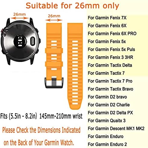 Compatível para Garmin Watch Band 26mm liberação rápida Fase Easy Sport Silicone Watch Princip