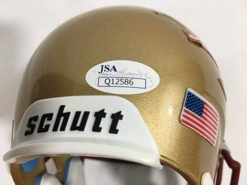 Bobby Bowden/Jimbo Fisher assinou a Florida State Seminoles Mini Capacete JSA COA - Mini capacetes