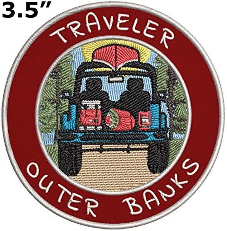 Viajante! Bancos externos bordados premium patch dIy ferro-on ou costuramento decorativo emblema emblema de férias