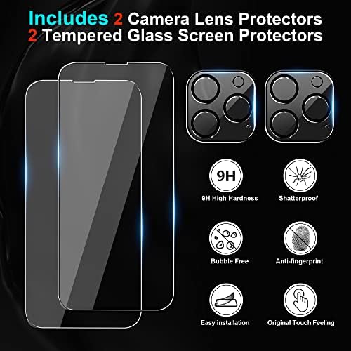 XIWXI para iPhone 14 Pro Max Case, com [2 protetores de tela+2 protetores de lentes da câmera] [Proteção