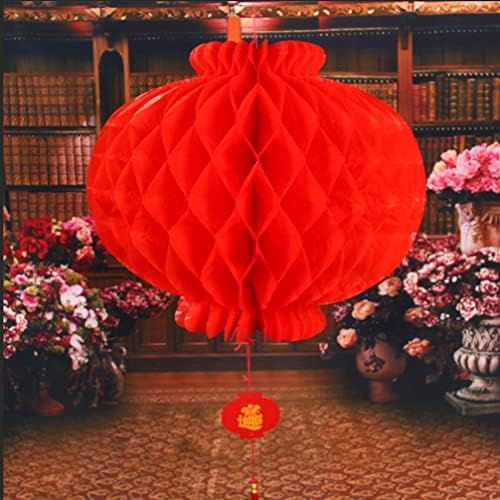 10 peças lanternas de papel vermelho chinês e decorações de festivais de ganchos que não marcam parede