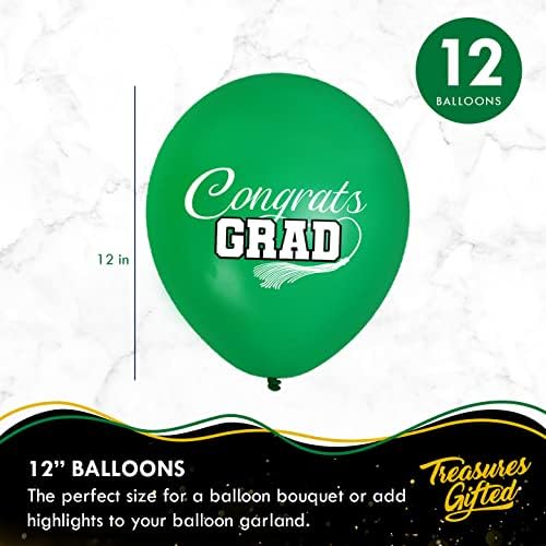 Tesouros de balões de graduação verdes de tesouros 12 - Pacote de pacote - material de festa de formatura