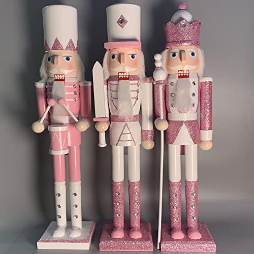 22 polegadas de soldados de nogueira rosa conjunto de brilho de madeira figuras cerimoniais para