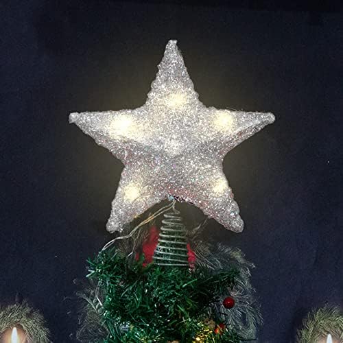 Estrela do capota de árvore de natal estrela de 10 polegadas Gréia de Natal prata em casa