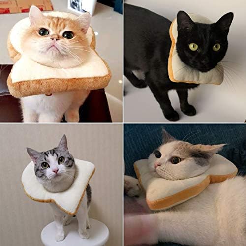 Figurino de animais de estimação Komii ， Torrinho criativo Couxo de gato, colarinho de fatia de pão