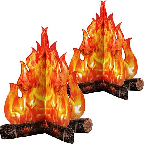 BOAO 3D Decorativo Cardboard Campfire Piece Central Fire Artificial Fake Flame Party Party Decorative Flame