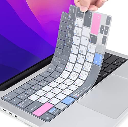 Capa de teclado CaseBuy Skin com atalho Mac OS para 2023 2022 2021 MacBook Pro 14 polegadas A2442 A2779
