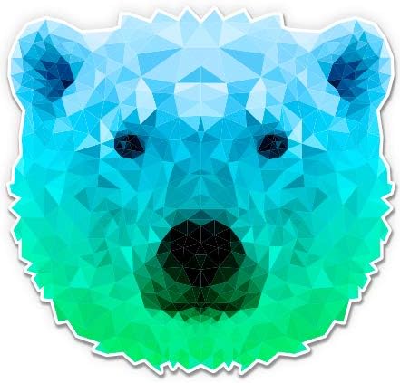 GT Graphics Polar Bear Geométrico - adesivo de vinil Decalque à prova d'água