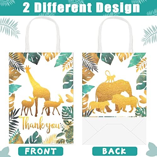 Jungle Safari Party Favor Bags 24 PCs Jungle Animal tem tema de doces de tratamento de doces agradecem