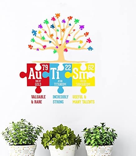 Autism Puzzle Tree Tree Vinil Sticker Sticker Autismo Autismo Adesivo de Autismo Para Parede Puzzle