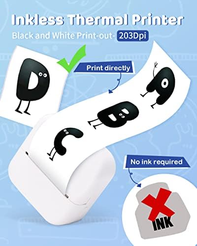 Impressora de adesivos de bolso phomemo- com 3 rolos papel m02x mini impressora bluetooth térmica portátil