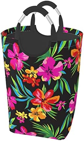 Pacote de roupas sujas de flores havaianas, dobrável, com alça, adequado para armazenamento de casa de armário
