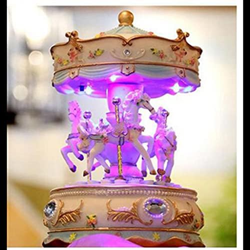 Zhyh Carousel Wedding Decor Birthday Light Retro Resin Box Home
