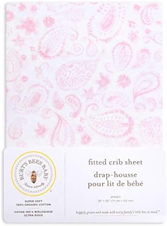 Burt's Bees Baby - Folha de berço ajustada, folha de berço de algodão orgânico para meninas