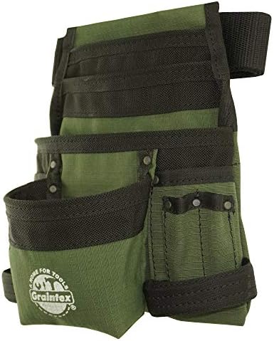 GRAINTEX CS2428 10 bolso da bolsa bolsa de ferramentas de bolso tela de cor verde escura Rips-stop com cinto