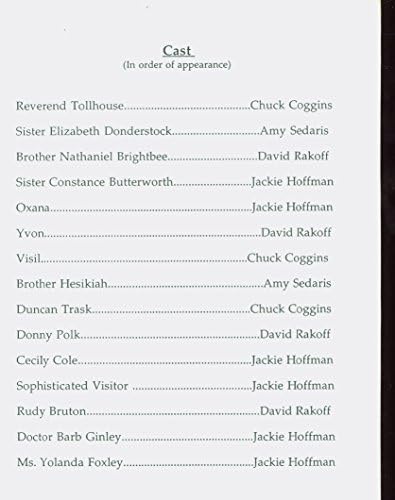 O Livro de Liz, Off-Broadway Playbill + Amy Sedaris, Jackie Hoffman, Chuck Coggins, David Rakoff