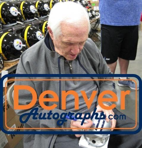 Gil Brandt autografado/assinado Dallas Cowboys Mini capacete Hof Prova 23988 - Mini capacetes autografados