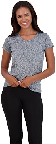 5 pacote: Mulher de manga curta Camiseta de moda ativa de decote em vingamento de umidade seca de umidade