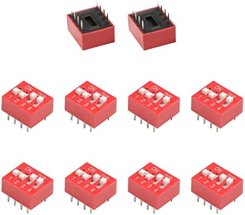 FILECT 10PCS DIP SUBTILHA LATERAGEM 1-6 Posições 2,54mm Pitch para o circuito Pão de Breadings PCB vermelho