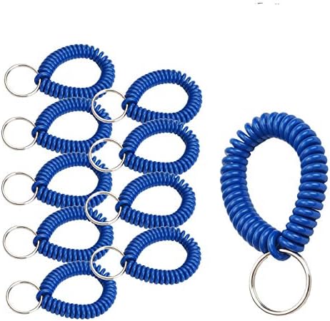Lucky Line 2 ”Diâmetro Bobina de pulso espiral com anel de chave de aço, pulseira de chave de pulso
