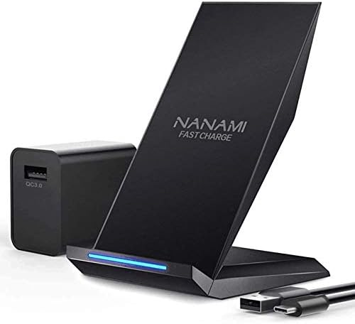 Carregador sem fio rápido Nanami com carregador de telefone USB, suporte de carregamento certificado QI com o