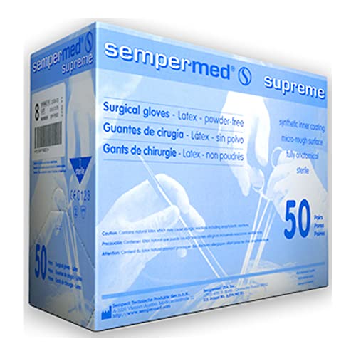 SEMPERMED SPFP650300 SPFP650 LOVA DE LATEX SUPREME, sem pó, cirúrgica, tamanho 6.5