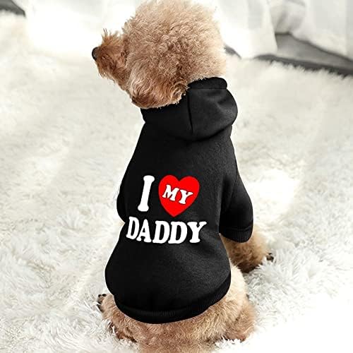 Eu amo papai gato e cão capuz de cachorro macio e quente camisol de cachorro