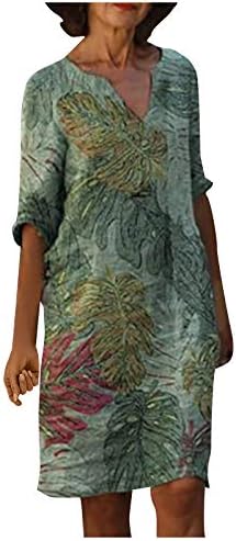 iqka feminina camisa vestido de impressão floral verão casual joelho solto mini vestido