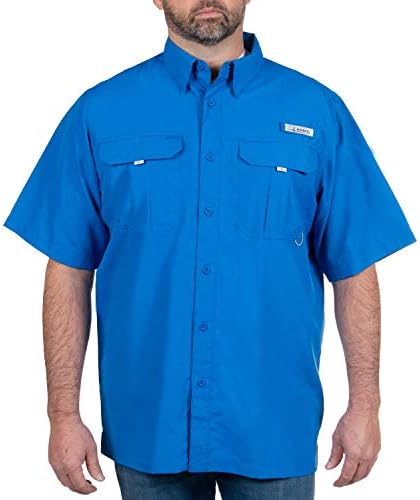 Habit Hable Men's Fourche Mountain Short Sleeve River Guide Fishing Shirt - UPF 40+ Proteção UV