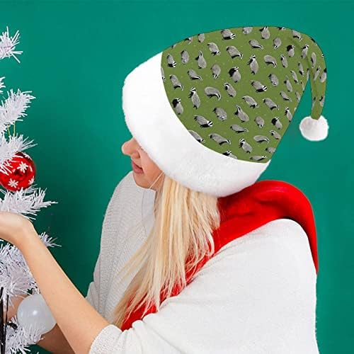 Nudquio Badger fofo Chapéus de Natal de Papai Noel para a família de férias de Natal impresso