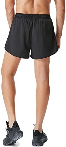 Shorts de ginástica de seda masculino seco rápido para executar shorts atléticos de exercícios 3 polegadas,