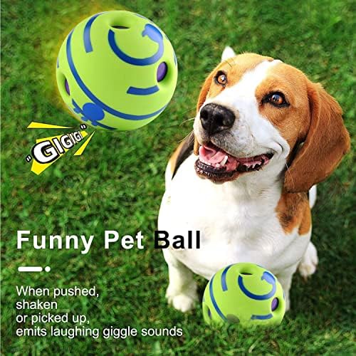 Bola de risada, brinquedos interativos para cães, sons divertidos de risadinha quando enrolados ou abalados,