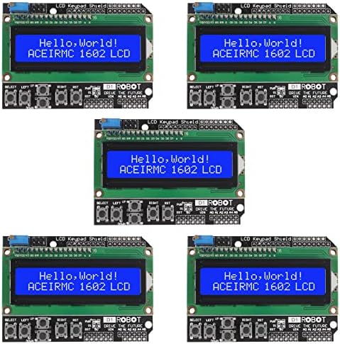 Aceirmc 2pcs 1602 LCD Shield Shield 1602 LCD SHIELD PLACO BELE AZUL Luz de fundo 4.5-5.5V para Arduino