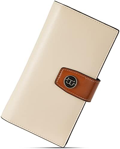 Carteiras de couro feminino de Bostanten RFID Bloqueio de grande capacidade ＆ Couro de 15,6 polegadas