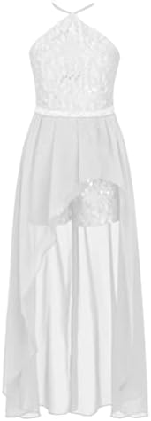 Yizyif Kids Girl's Halter Shiny Ligins Romper Dress Dress Dress