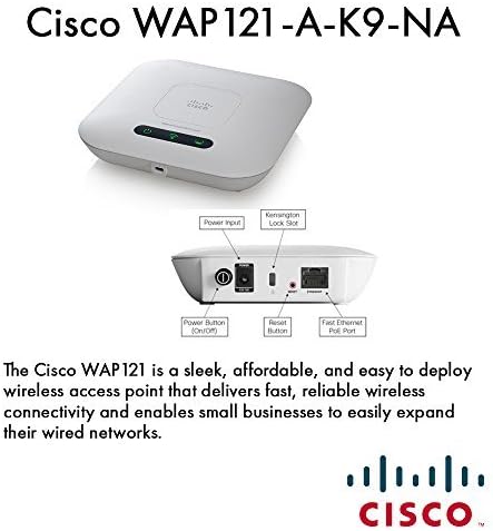 Cisco Systems, Inc - Cisco WAP121 IEEE 802.11n 300 Mbps Ponto de acesso sem fio - Banda ISM - 1 x Rede