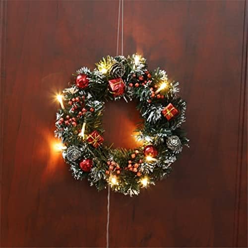 N/A Fuza de luz LED com coroa de Natal alimentada por bateria para porta pendurada em casa de férias decoração