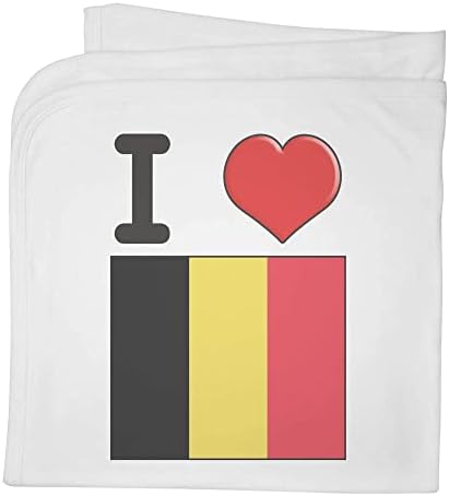 Azeeda 'I Love Bélgica' Cotton Baby Blanket / Shawl