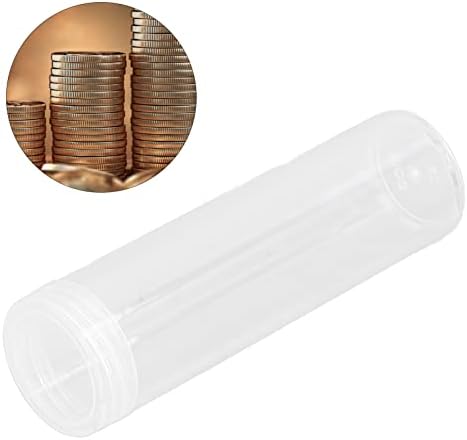 Ftvogue redonda de moeda clara de moeda plástico portador de moedas Contêiner de armazenamento com parafuso