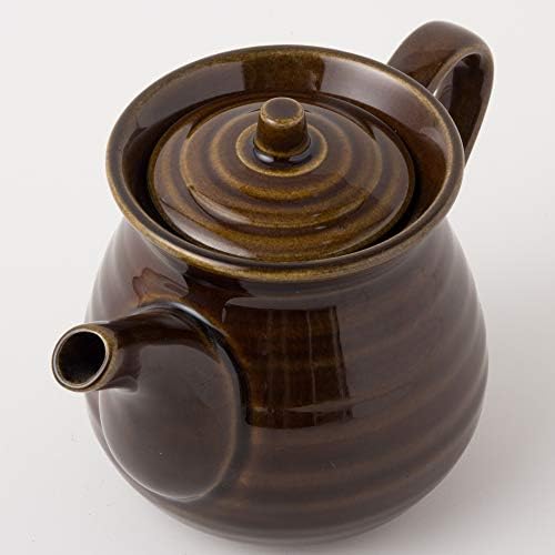 HaseGatani Pottery Anm-27 Hasegaen Juji aprox. 4,7 x 5,5 polegadas, aprox. 16,9 fl oz, esmalte americano marrom