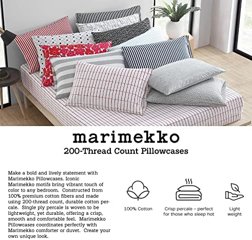 Marimekko - lençóis queen, conjunto de roupas de cama de algodão, decoração de casa nítida e fresca