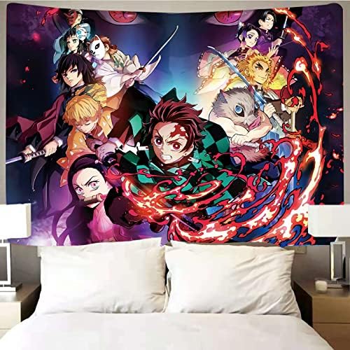 Demon Slayer-Anime-Tapestry-Poster, um grande pergaminho mural adequado para sala de estar, quarto e festas de aniversário,