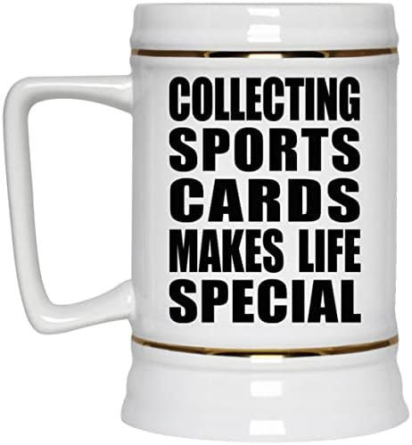Designsify Collecting Sports Cartes torna a vida especial, caneca de 22oz de cerveja com tanque de cerâmica