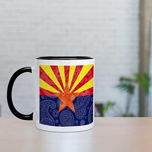 Arizona State Paisley Flag Creme Creative Creative Black Inside Coffee Cup de canecas Durável Handel