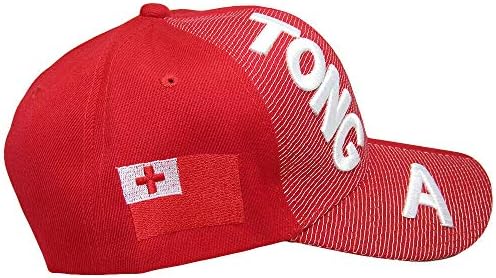 Miami por atacado Tonga Country Red com letras brancas Crest Patch no chapéu bordado lateral