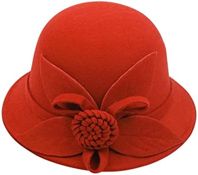Keusn Womens Winter Hat Hat Women's Autumn e Winter Flowers Round Top Top Casual Fisherman's Basin Cap