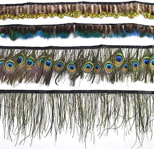 Ttndstore 5 metros de pavão de penas de penas de penas de pavão de pavão de penas para artesanato penas